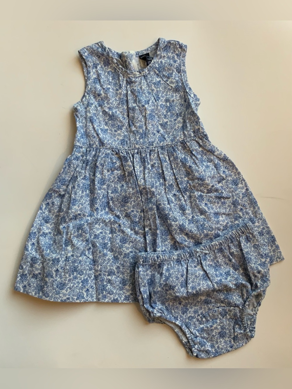 GAP Blue Floral Toddler Dress with Bloomers